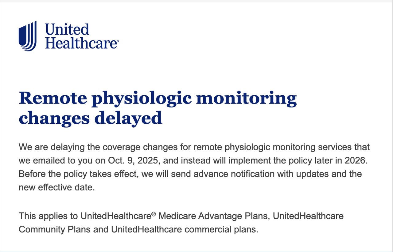 UHC email on 2026 RPM policy