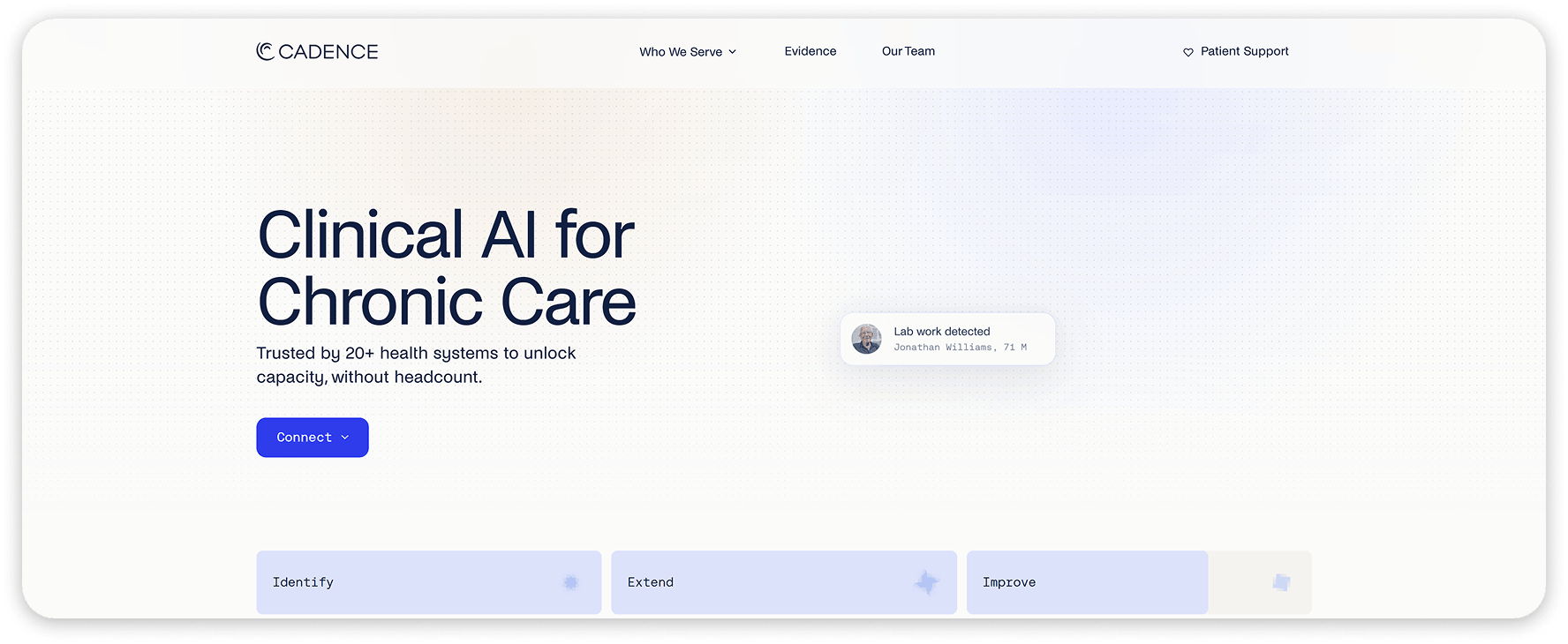 Cadence Care home page