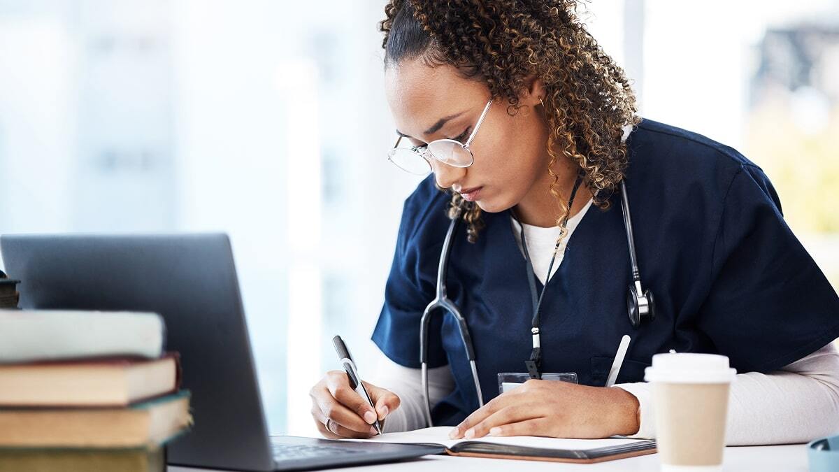 Nurse writing