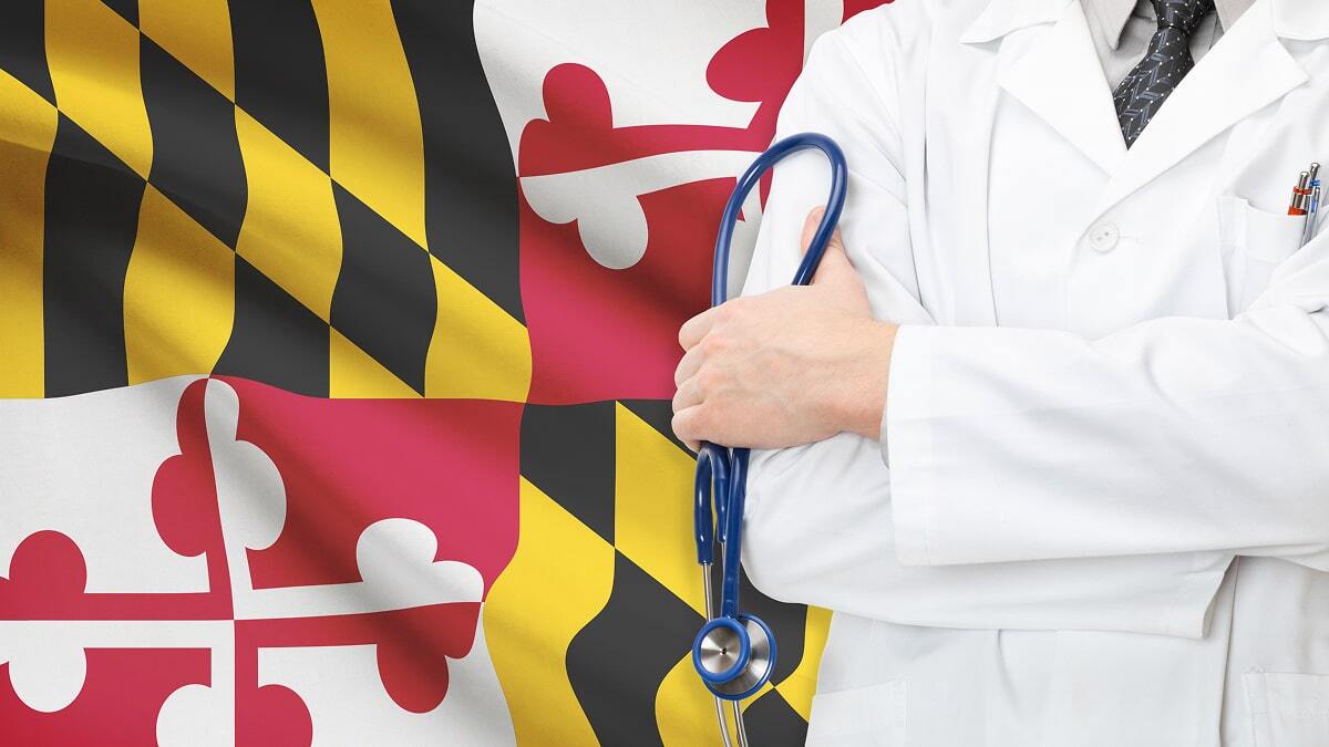 Maryland flag with doctor