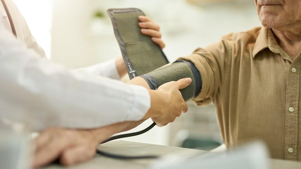 Patient taking blood pressure